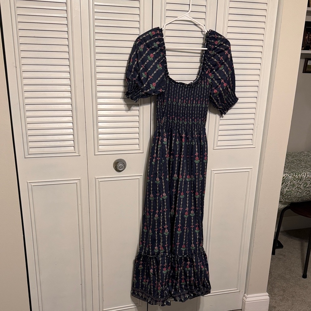 Hill House Navy Floral Long Sleeve Dress